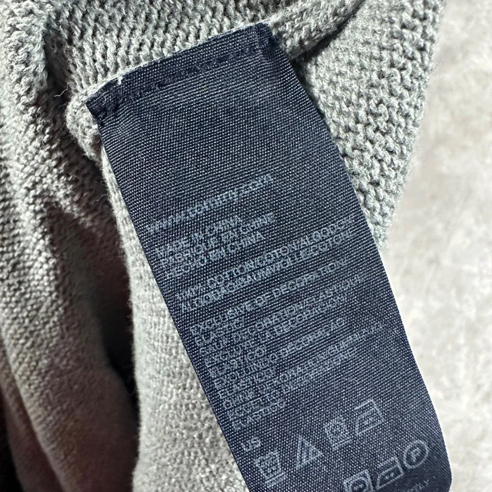 Tommy Hilfiger Mens M Grey Black Fair Isle Cotton Knit Crewneck Sweater Preppy